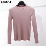 clothes Knitted woman sweaters Pullovers spring Autumn Basic women's jumper Slim women's sweater cheap pull long