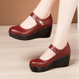 Breakj Soft Sole Single Shoes Women's Fall 2023 New Platform Platform Waterproof Platform Size Medium Heel Mom