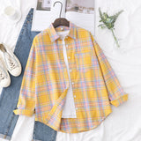 Casual Women's Plaid Shirt 2021 Autumn New Boutique Ladies Loose Blouse and Tops Female Long Sleeve Blouses