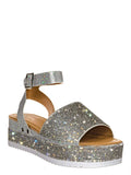 Fashion Rhinestones Wedge Sandals Women Summer 2020 High Heels Platform Shoes Woman Thick Sole Black White Chunky