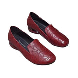 2024 Spring And Autumn, The New Soft Leather Embroidered Retro Single Shoes, Women's Shallow Mouth Round Head, Low Heel And Thick Heel Temperament Mother