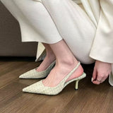 Breakj Small Fragrant Wind High Heel Sharp Sandals Women's 202 Summer New Back Empty Head Large-Size Single