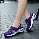 Mesh Shoes Summer Sandals Heighten Air Cushion Soft Walking Sandals Sports Slippers Comfortable Breathable Flats
