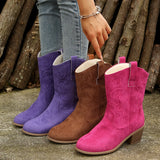 Breakj New Autumn And Winter Women's Boots Large-Size Pure Color Fashion Coarse And Pointed Martin