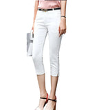 Women Summer Skinny Breeches Cropped Trousers High Waist Office Lady Slim Capris Pantalon Femme Woman Bodycon Pencil