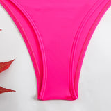 2025 New Bikini Solid Color Sexy High-Waisted Bikini Swimsuit