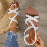 Breakj Sandals Women 2025 Summer Round Toe-Shaped Buckle With Fashion Large-Size Women's