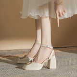 Baotou Mary Jane Single Shoe Sandals High Heels 2023 Summer New Niche Design Model Of Versatile