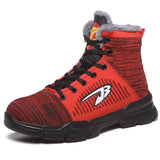 Ryder Shoes Men and Women Work Safety Shoes Steel Toe Cotton High-Top Ankle Boots Puncture-Proof Work