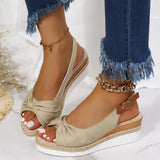 Breakj New Sandals Large Size Hemp Rope Bow Wedge Casual Sandal Women's