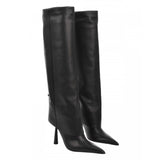 Breakj New 2024 Big Tube Around Pointed Skirt Boots Long Stone Grain Knight Boots Women's