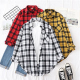 Blouses Shirts Womens Tops And Blouses 2020 Womenswear Long Sleeve Clothing Button Up Down Shirt Plaid Korean Female