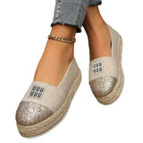 And Autumn 2025 New Linen Rope With Pure Color Breathable Canvas Large-Size Casual Women's Singles Fashion One-Foot Fisherman