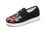 Breakj Men's Shoes Embroidered Korean Cloth Shoes Social Embroidery Flower Bean Shoes Lazy Tide Sail Flat Cloth