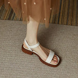 Breakj Version With Sandals Women Wear 2025 Summer New Retro Solid Roman Sandals Fashion Flat Women's