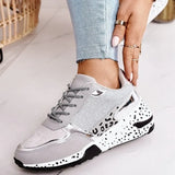 Women Sneakers New Fashion Leopard Print Women's Sports Shoes Outdoor Joggers Shoes for Women Lace-Up Thick Bottom