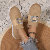 Flying Breathable Single Shoes Women Low Help Women Low Help Buckle Drill Foot Board Shoes