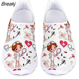 Women Shoes Cartoon Nurse Print Female Sneaker Summer Lightweight Comfortable Casual Breathable Flats Footwear Spring