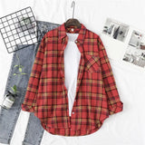 Blouses Shirts Womens Tops And Blouses 2020 Womenswear Long Sleeve Clothing Button Up Down Shirt Plaid Korean Female