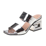 Spring And Summer New Style Thick Heels, One-Word Flip-Flops, Sandals, Slippers, Fashion Slippers, Korean Version Of Women's High