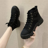 Boots for Women Shoes Female British Style Flat Platform Ankle Boots Motorcycle Boot Feminine Work
