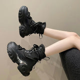 Breakj Bottom Martin Boots Female Autumn Winter Popular New Station Locomotive Boots Female Boots Cartoon Korean Version High Help Ankle