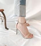 Women Sandals Shoes High Heels Leather Peep Toes Buckle Strap Woman Party 2021 Spring Summer Fashion New Arrival Size