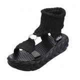 Bottom Female Sandals Knit Wool Thread Loose Cake Bottom Hot Selling Student Women's