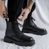 Breakj Zipper Short Boots Men's Platform Spring And Autumn Single Shoes 2023 New Martins Ins Trendy Versatile Show Thin
