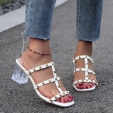 Breakj Rivet Sandals Women Wear 2025 New Coarse And Stylish Square Roman Cool Slippers