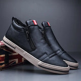Casual Shoes Winter Warm Ankle Boots Fashion Man Snow Boots Outdoor Footwear Black Sneakers Men's Leather botas