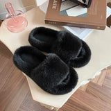 Winter slippers 2021 New Ladies fur fluffy Slippers Women Shoes Cozy Soft Warm Indoor Home House Slippers Flip