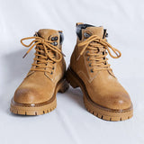 Breakj Men's Boots 2023 New Yellow Boobritish Vintage Outdoor Plush Martens