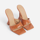 2021 Summer Women Pumps Square Toe Ladies Heel Mules Sexy Thin High Heels Sandals Female Fashion Woman Shoes Gladiator