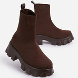 Women Boots White Platform Boots For Winter Autumn Botas Femininas Socks Ankle Boots Platform Shoes Women Heels Botines