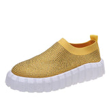 2022 Spring New Women Platform Shoes Rhinestone Thick Bottom Sneakers Women Vulcanized Shoes Fashion Sneakers Large
