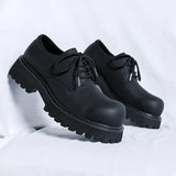 Breakj 2024 Web Celebrity Advanced Feeling Thick Bottom Korean Version Black Dress Business Casual Fashion Derby Shoes