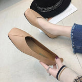 And Autumn New Korean Version Of The Square Bottom Of The Flat Bottom Single Shoes Female Harajuku Student Bean Shoes Shallow Lazy