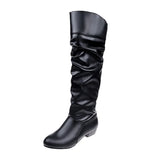 Breakj New Korean Version Of 2023 Over-Knee Boots Pointed Thick Heel Warm Snow Boots Women's Boots Thin Leg Elastic Boots