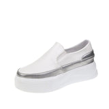 Women Slip on Loafers Ladies Sewing Platform Vulcanized Shoes Woman PU Leather Fashion Casual Footwear Female Comfort Shoe