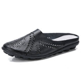 Breakj Summer Cowhaired Half-Slippers Women Fashion Wear Net Red Flat Bottom Without A Back-And-Out Woman Cool