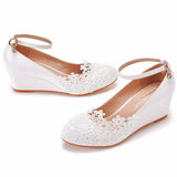 Breakj Cm Low Heel Pedicles Thin High Heel Women's Shoes Slope Heel High Heel Casual Shallow Buckle Round Head Single Shoe