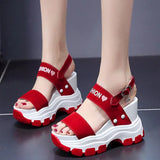 Sandals Summer Super High Heels Wedges Female Platform Shoes Girls Thick Bottom Buckle Strap Ladies Sandals 2021
