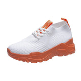 Casual Shoes Sneakers Thick Bottom Spring Summer Knitted Breathable Running Shoes Light Solid Female Vulcanized