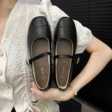 2024 New Korean Flat-Soled Flat-Soled Soft-Soled Pea Shoes Fashion Single Shoes Silver Mary Jane