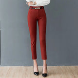 Pencil Pants 2020 Office Lady Fashion Work Wear Trousers Business Ladies Korean Style Female Black Navy blue White
