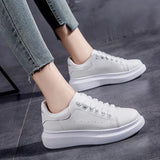 Spring/Summer Women shoes Wedges Platform Sneakers Lace-Up Breathable Casual Chunky Ladies White Shoes