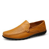 Italian Mens Shoes Casual Luxury Brand Summer Men Loafers Genuine Leather Moccasins Comfy Breathable Slip On Boat