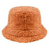 Hat Solid Artificial Fur Warm Female Cap Faux Fur Winter Bucket Hat for Women Outdoor Sunscreen Sun Hat Panama Cap