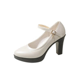 Breakj Table High Heel Mary Jane Fashion Women's Shoes 2025 New Design Feels Comfortable One-Word Sexy Women's Shoes Large